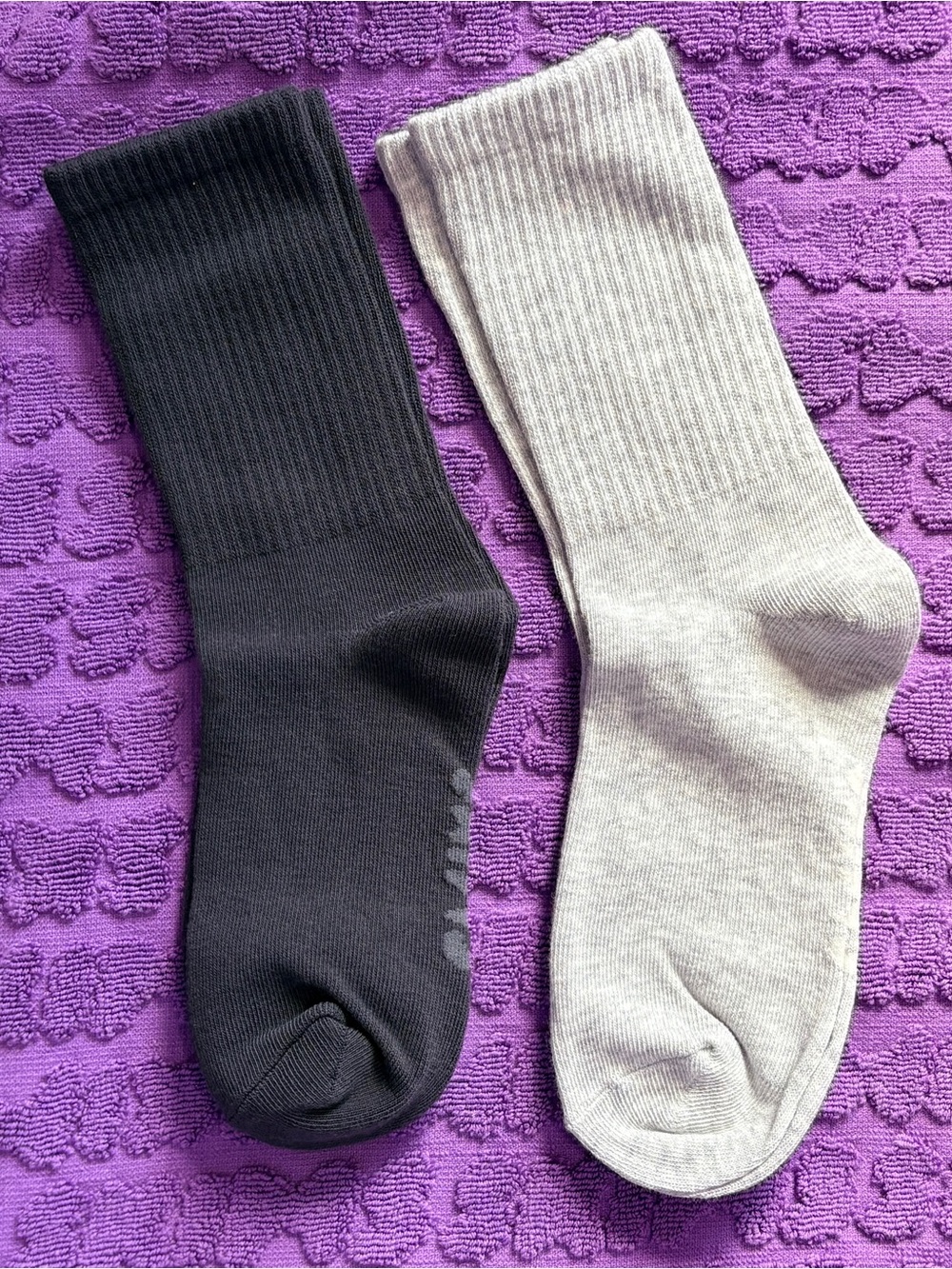 🖤 Ribbed Crew Logo Sock Bundle | Soot & Light Heather Gray | 🏷️